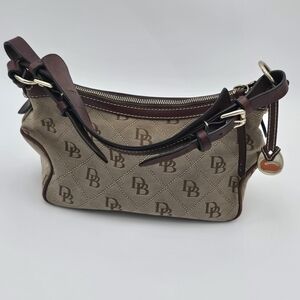 Dooney & Bourke Tan and Brown Quilted Shoulder Bag